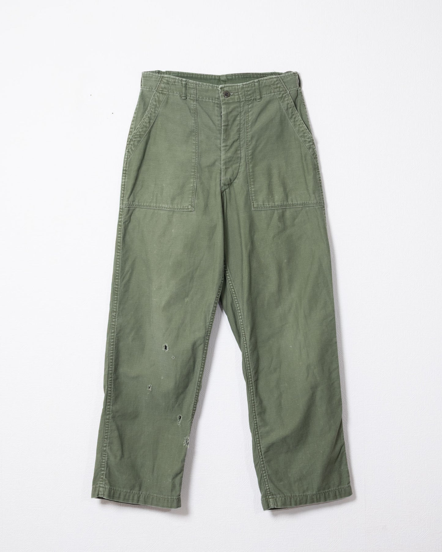 1960's US ARMY UTILITY BAKER PANTS WITH SIDE BUTTON ADJUSTER