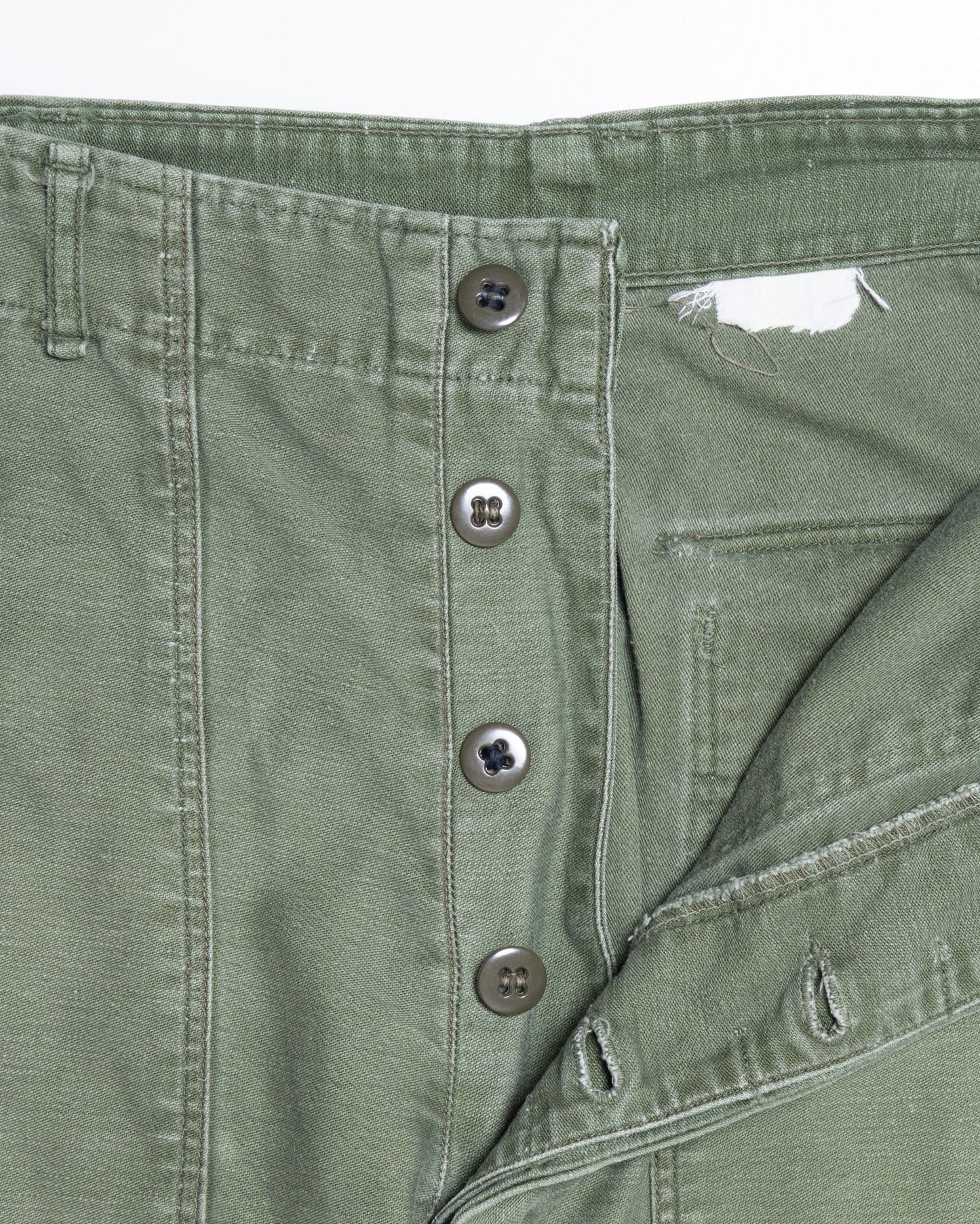 1960's US ARMY UTILITY BAKER PANTS WITH SIDE BUTTON ADJUSTER