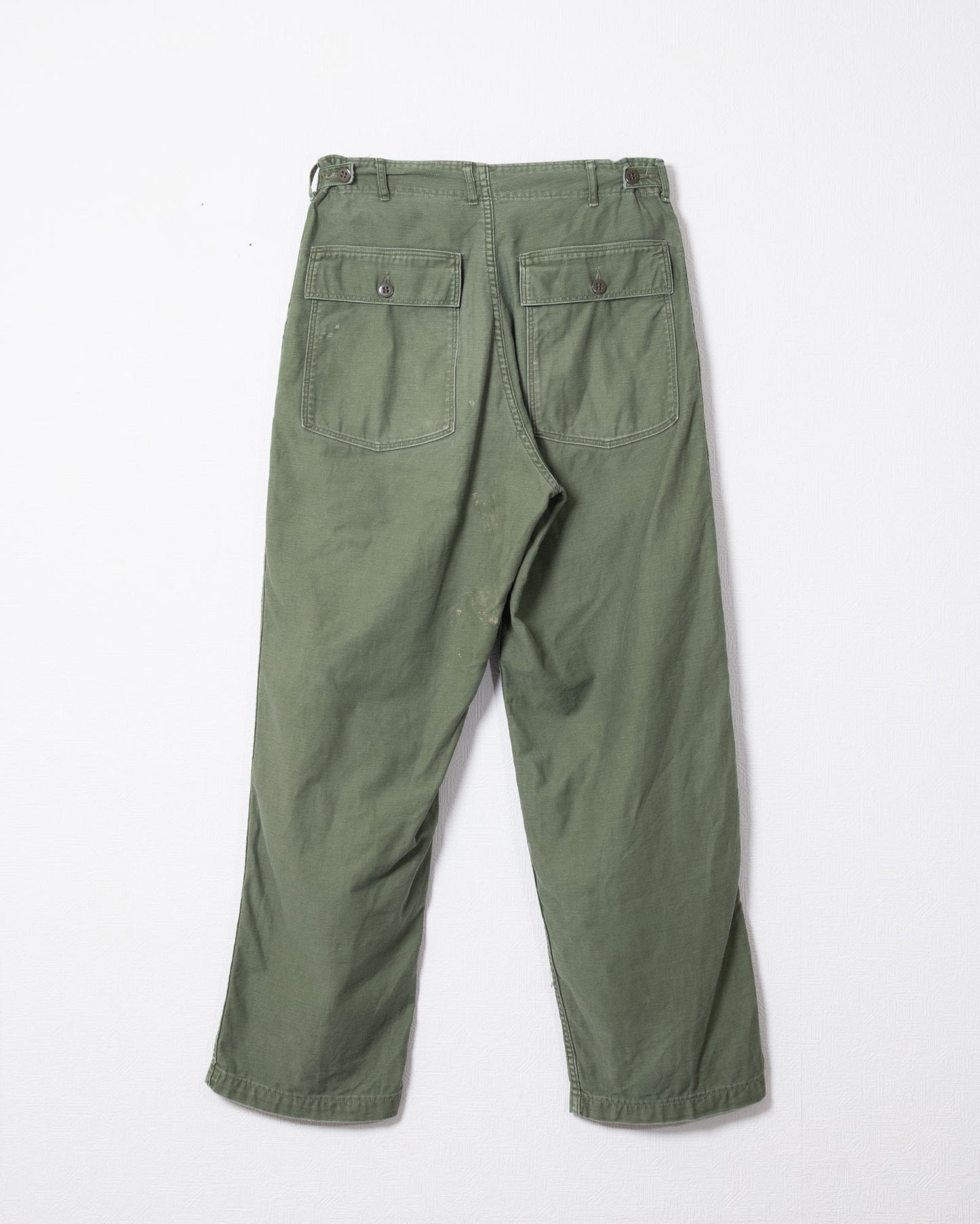 1960's US ARMY UTILITY BAKER PANTS WITH SIDE BUTTON ADJUSTER