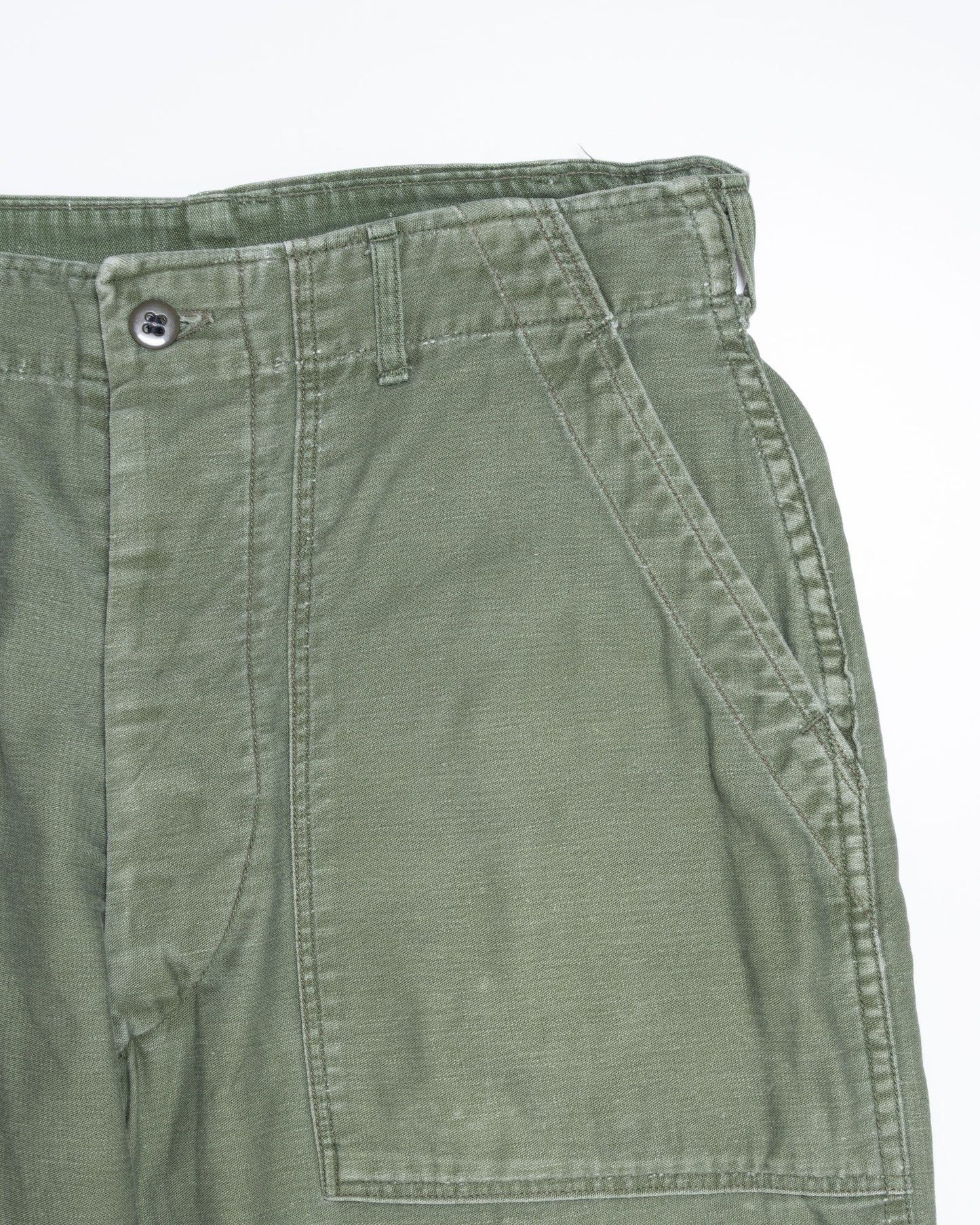 1960's US ARMY UTILITY BAKER PANTS WITH SIDE BUTTON ADJUSTER
