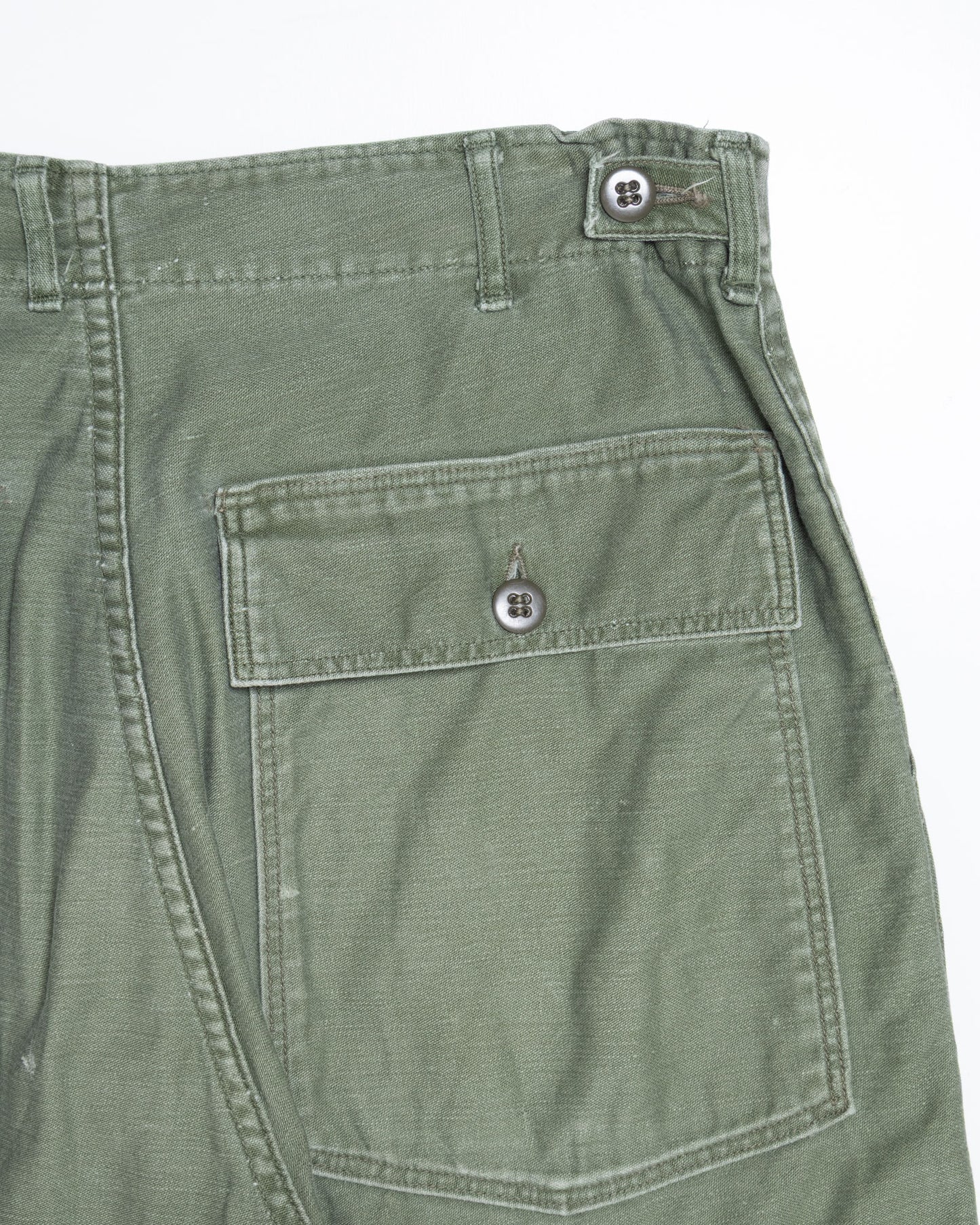 1960's US ARMY UTILITY BAKER PANTS WITH SIDE BUTTON ADJUSTER