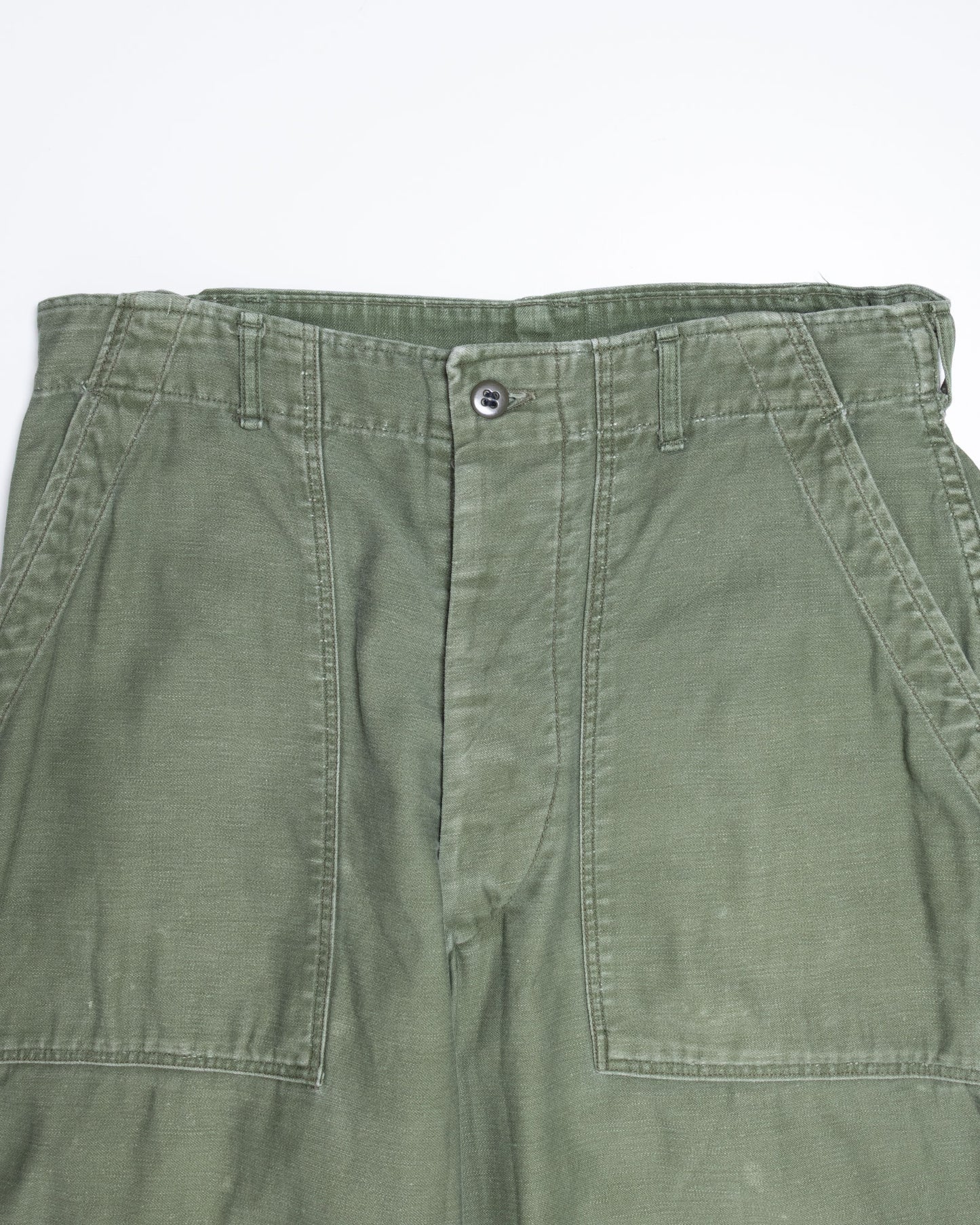 1960's US ARMY UTILITY BAKER PANTS WITH SIDE BUTTON ADJUSTER