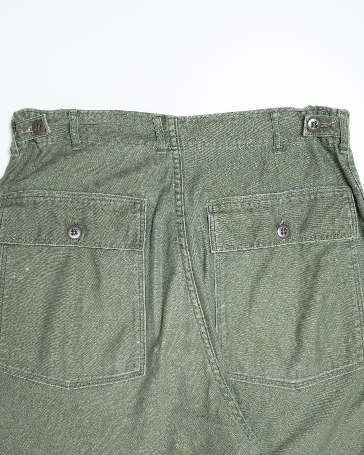 1960's US ARMY UTILITY BAKER PANTS WITH SIDE BUTTON ADJUSTER