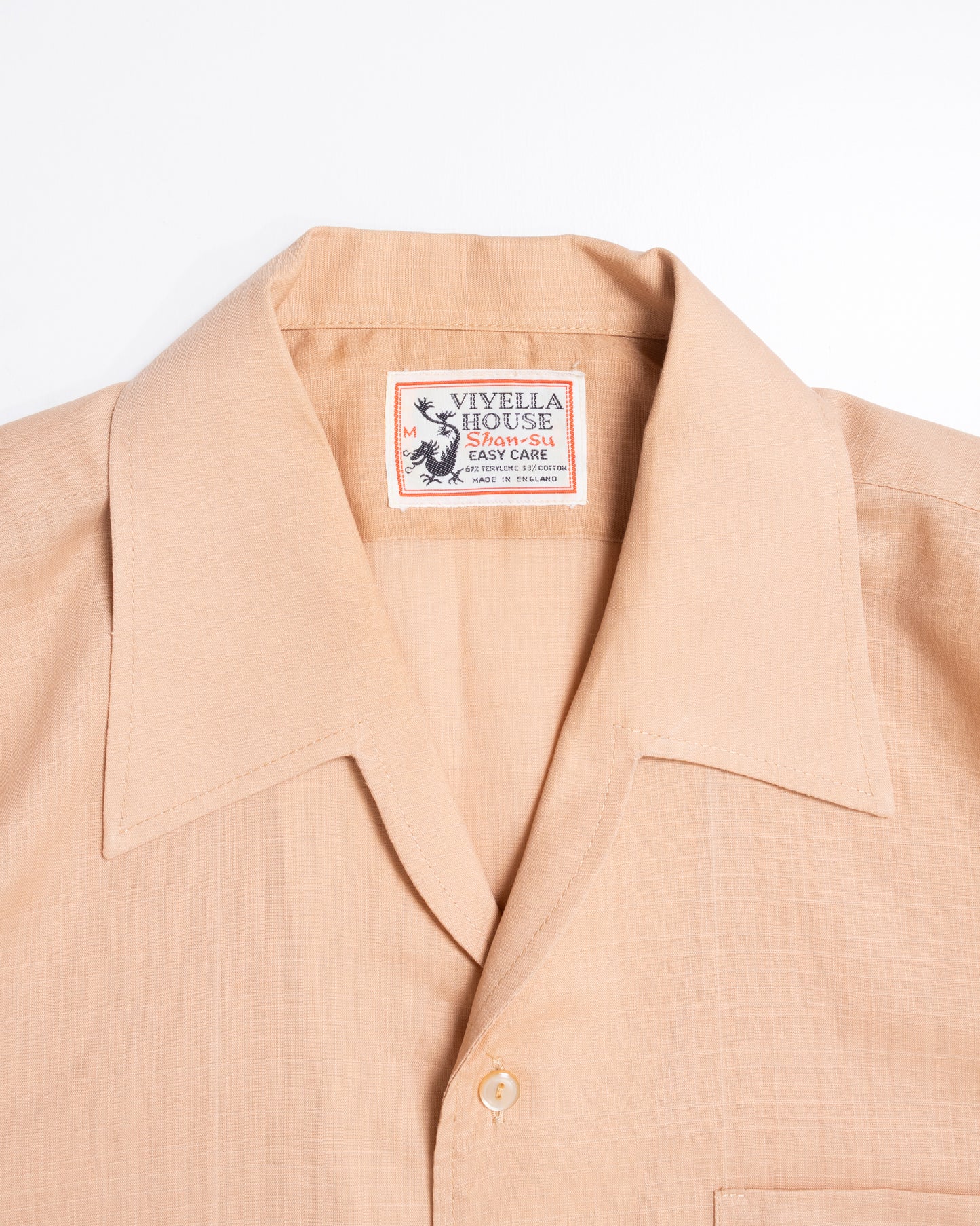 1960's VIYELLA HOUSE SHAN SU OPEN COLLAR SHIRT