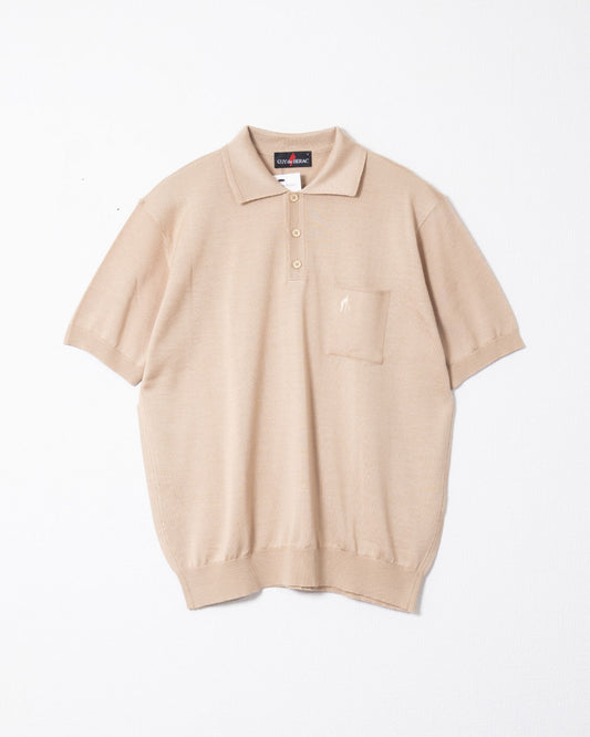 1970's GUY DE BERAC S/S POLO SHIRT DEADSTOCK - BEIGE - A'r139 Kamakura
