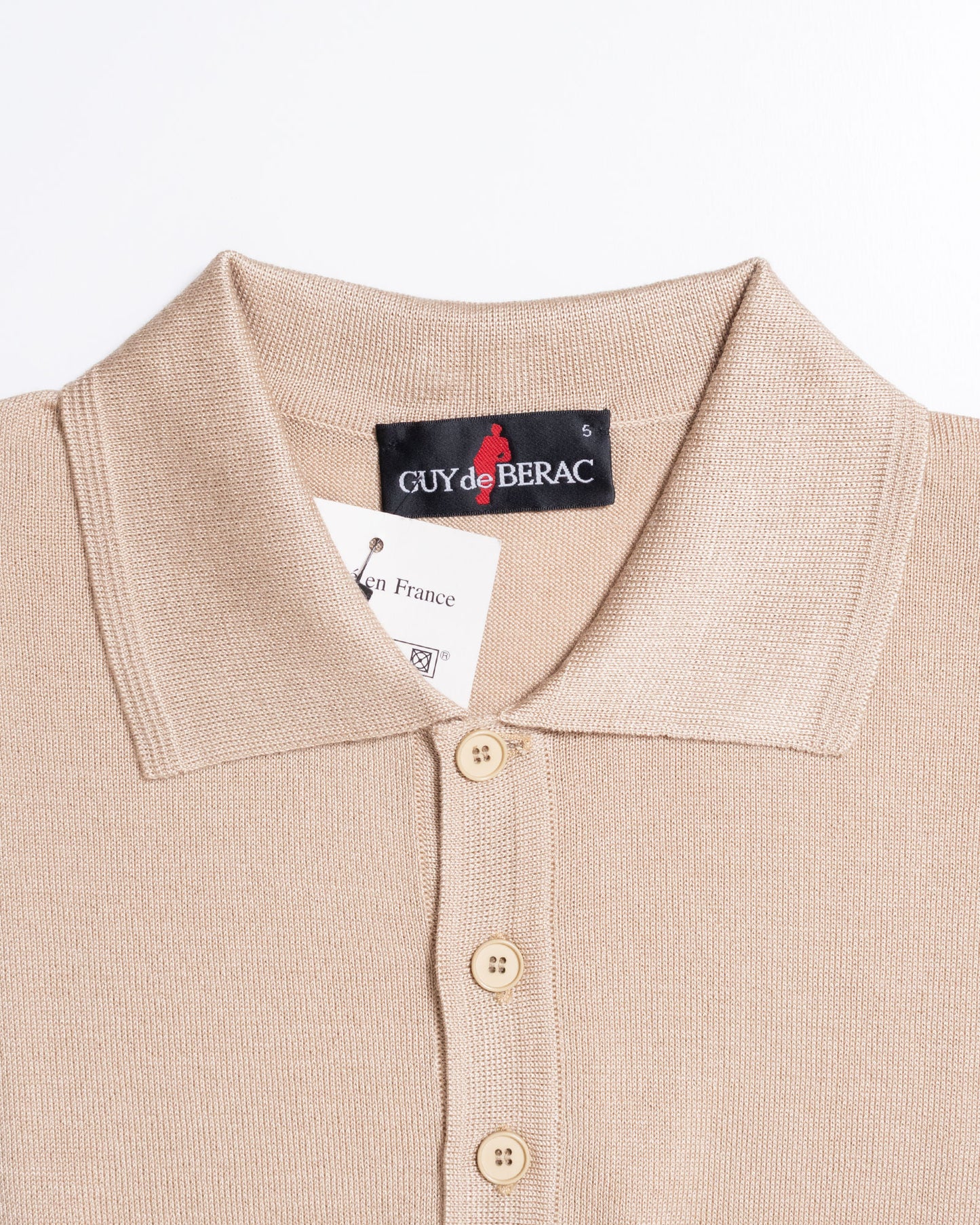 1970's GUY DE BERAC S/S POLO SHIRT DEADSTOCK - BEIGE