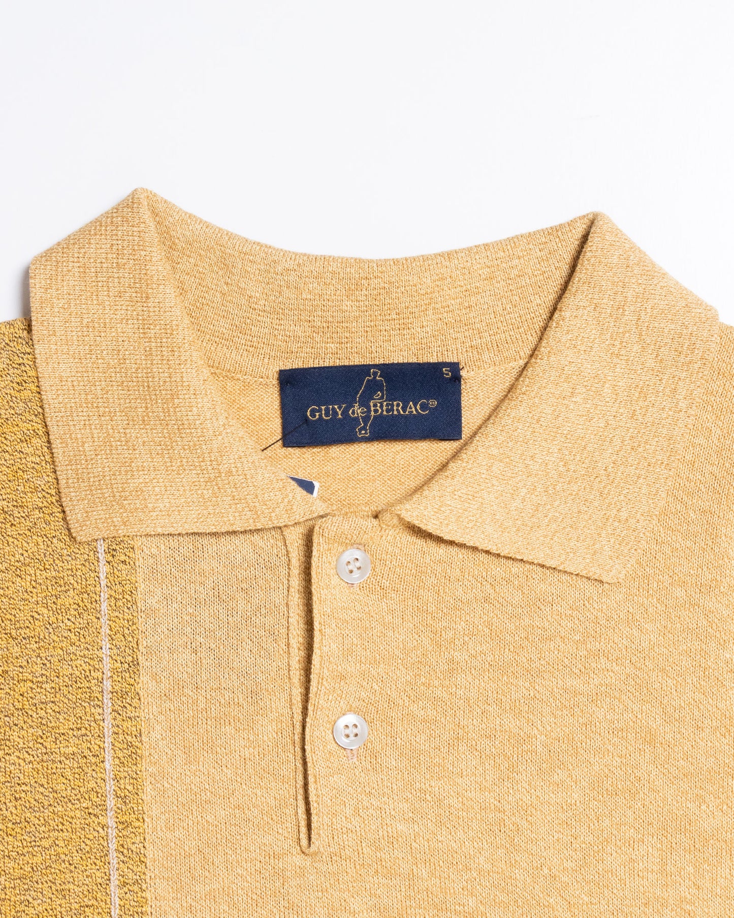 1970's GUY DE BERAC S/S POLO SHIRT DEADSTOCK - MUSTARD