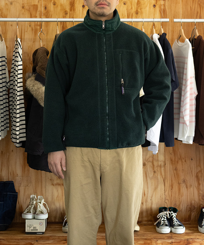 1990's PATAGONIA SYNCHILA FLEECE JACKET MADE IN USA / パタゴニア シンチラ フリース ジャケット アメリカ製 古着 ヴィンテージ ビンテージ ハンターグリーン ダークグリーン Lサイズ XLサイズ オンラインショップ 通販