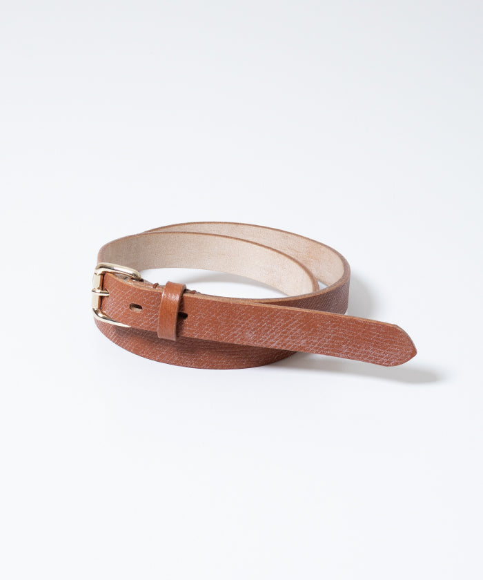 【INTÉRIM】25mm CROSS GRAIN OAK BARK LEATHER BELT / インテリム 25mm クロスグレイン オークバーク レザー ベルト 2026ss 2026春夏 正規取扱店 神奈川 鎌倉 セレクトショップ アルザック鎌倉 オンラインショップ 通販