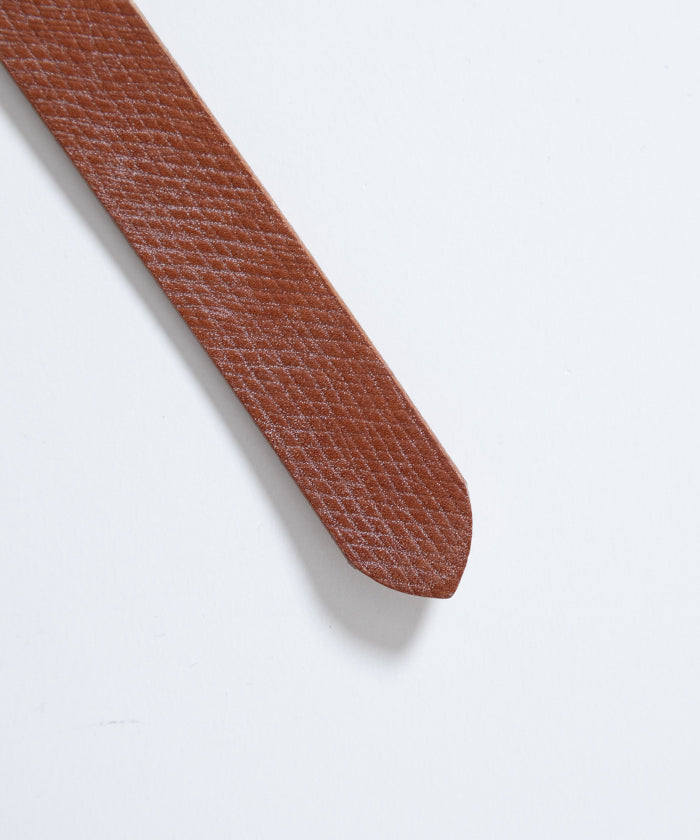 【INTÉRIM】25mm CROSS GRAIN OAK BARK LEATHER BELT / インテリム 25mm クロスグレイン オークバーク レザー ベルト 2026ss 2026春夏 正規取扱店 神奈川 鎌倉 セレクトショップ アルザック鎌倉 オンラインショップ 通販
