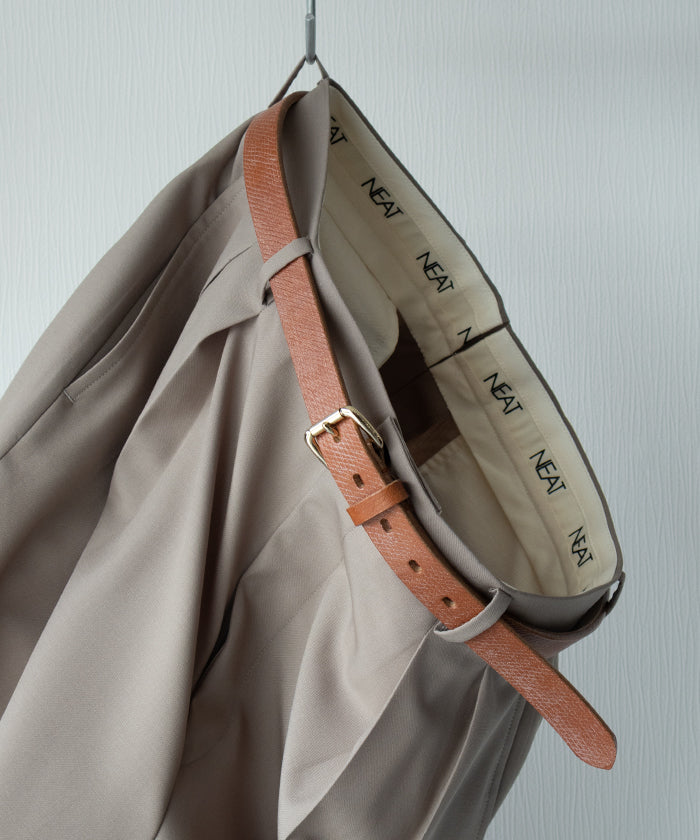 【INTÉRIM】25mm CROSS GRAIN OAK BARK LEATHER BELT / インテリム 25mm クロスグレイン オークバーク レザー ベルト 2026ss 2026春夏 正規取扱店 神奈川 鎌倉 セレクトショップ アルザック鎌倉 オンラインショップ 通販