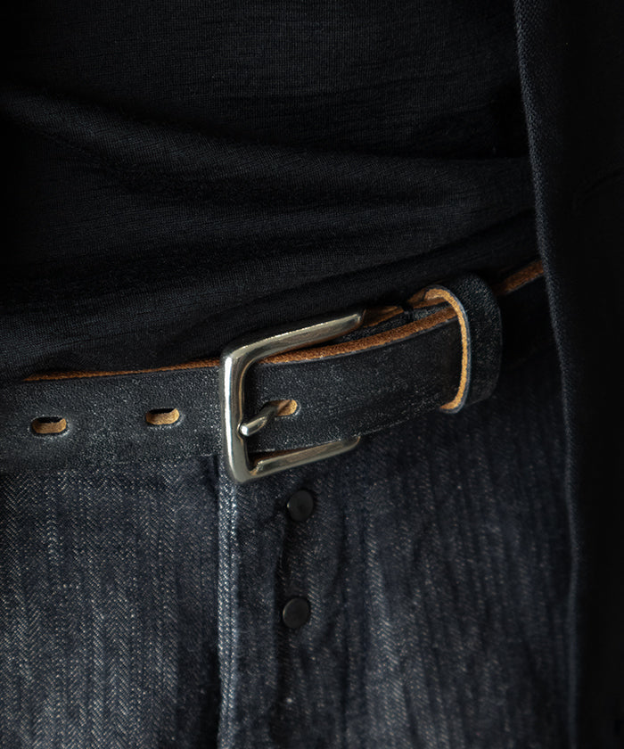 INTÉRIM】25mm OAK BARK LEATHER BELT / インテリム 25mm オーク