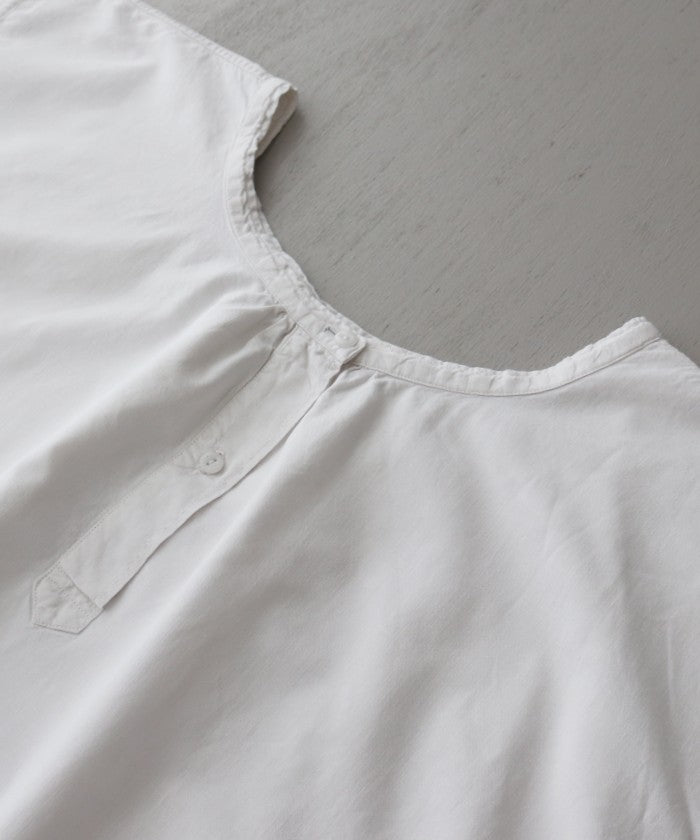 FRENCH ANTIQUE COTTON SHORT SLEEVE NIGHTDRESS - A'r139 Kamakura