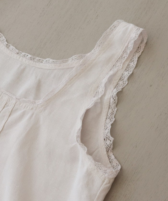 FRENCH ANTIQUE LINEN CAMISOLE - A'r139 Kamakura