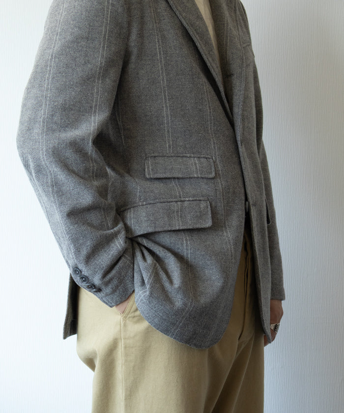 【ENGINEERED GARMENTS】ANDOVER JACKET WOOL STRIPED HB - LT GREY / エンジニアドガーメンツ アンドーバージャケット ウール ストライプ ヘリンボーン 2025AW 2025秋冬 正規取扱店 神奈川 鎌倉 オンラインショップ 通販