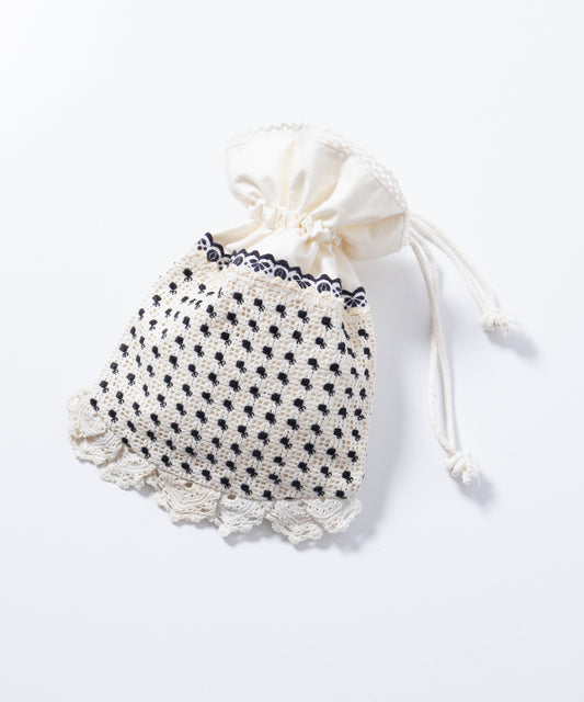ANTIQUE EMBROIDERY DRAWSTRING BAG / アンティーク トランシルヴァニア トランシルバニア 刺繍 バッグ 巾着バッグ  神奈川 鎌倉 オンラインショップ 通販