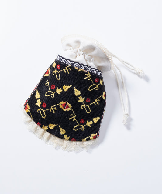 ANTIQUE EMBROIDERY DRAWSTRING BAG / アンティーク トランシルヴァニア トランシルバニア 刺繍 バッグ 巾着バッグ  神奈川 鎌倉 オンラインショップ 通販