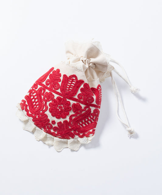 ANTIQUE EMBROIDERY DRAWSTRING BAG / アンティーク トランシルヴァニア トランシルバニア 刺繍 バッグ 巾着バッグ  神奈川 鎌倉 オンラインショップ 通販