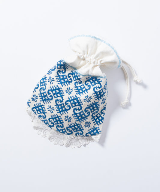 ANTIQUE EMBROIDERY DRAWSTRING BAG / アンティーク トランシルヴァニア トランシルバニア 刺繍 バッグ 巾着バッグ  神奈川 鎌倉 オンラインショップ 通販