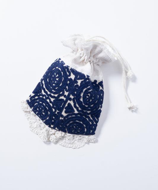 ANTIQUE EMBROIDERY DRAWSTRING BAG / アンティーク トランシルヴァニア トランシルバニア 刺繍 バッグ 巾着バッグ  神奈川 鎌倉 オンラインショップ 通販