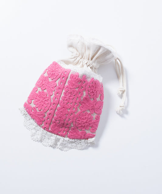 ANTIQUE EMBROIDERY DRAWSTRING BAG / アンティーク トランシルヴァニア トランシルバニア 刺繍 バッグ 巾着バッグ  神奈川 鎌倉 オンラインショップ 通販