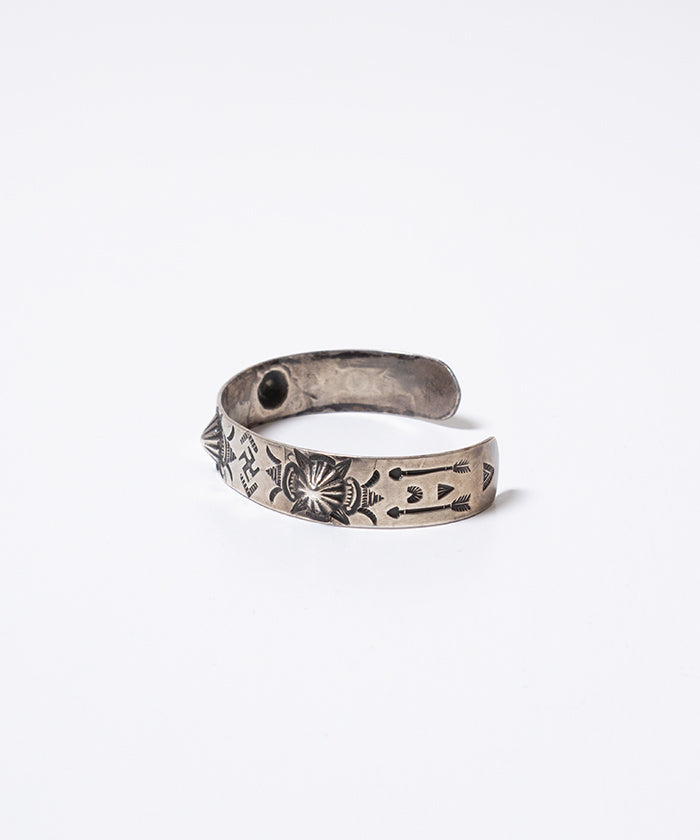 Navajo Swastika Stamped Concho Bracelet detail view