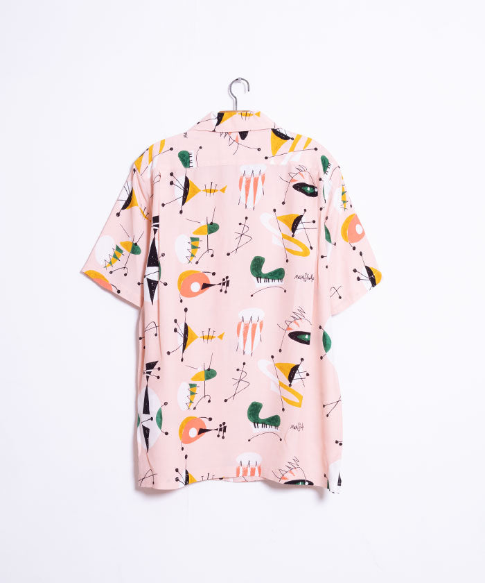 【Aloha Blossom】ATOMIC SHORT SLEEVE PINK / アロハブロッサム アトミック レーヨン アロハシャツ キヨサク 日本製