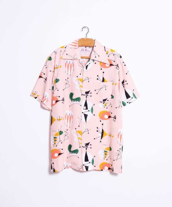 【Aloha Blossom】ATOMIC SHORT SLEEVE PINK / アロハブロッサム アトミック レーヨン アロハシャツ キヨサク 日本製