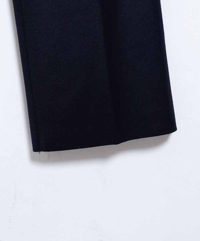 【NEAT】BACK SATIN GABARDINE WIDE TYPE 1 ‐ NAVY / ニート バックサテンギャバジン ワイド タイプ1 ウールスラックス 2024AW 正規取扱店 オンラインショップ 通販