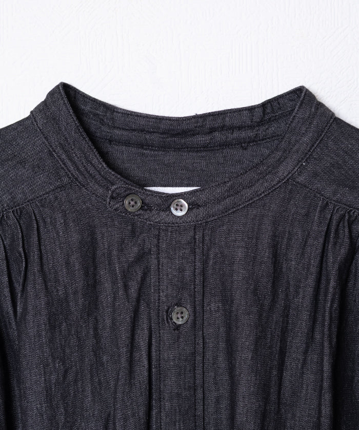 【ENGINEERED GARMENTS】BANDED PAINTER DRESS COTTON DENIM SHIRTING / エンジニアドガーメンツ バンデッド ペインタードレス ブラックデニム　ワンピース レディース 2025AW 2025秋冬 正規取扱店 神奈川 鎌倉 オンラインショップ 通販