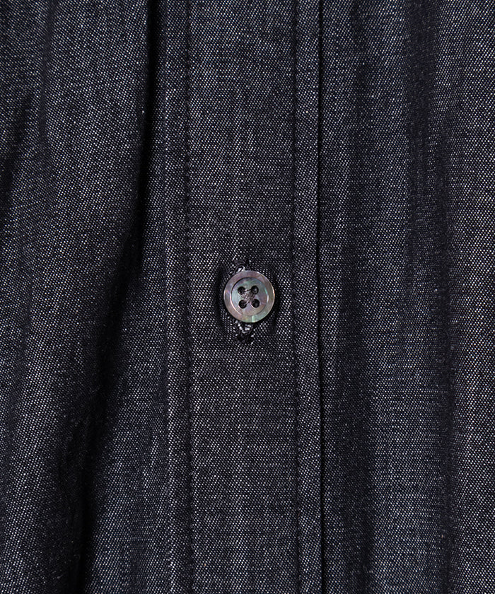 【ENGINEERED GARMENTS】BANDED PAINTER DRESS COTTON DENIM SHIRTING / エンジニアドガーメンツ バンデッド ペインタードレス ブラックデニム　ワンピース レディース 2025AW 2025秋冬 正規取扱店 神奈川 鎌倉 オンラインショップ 通販