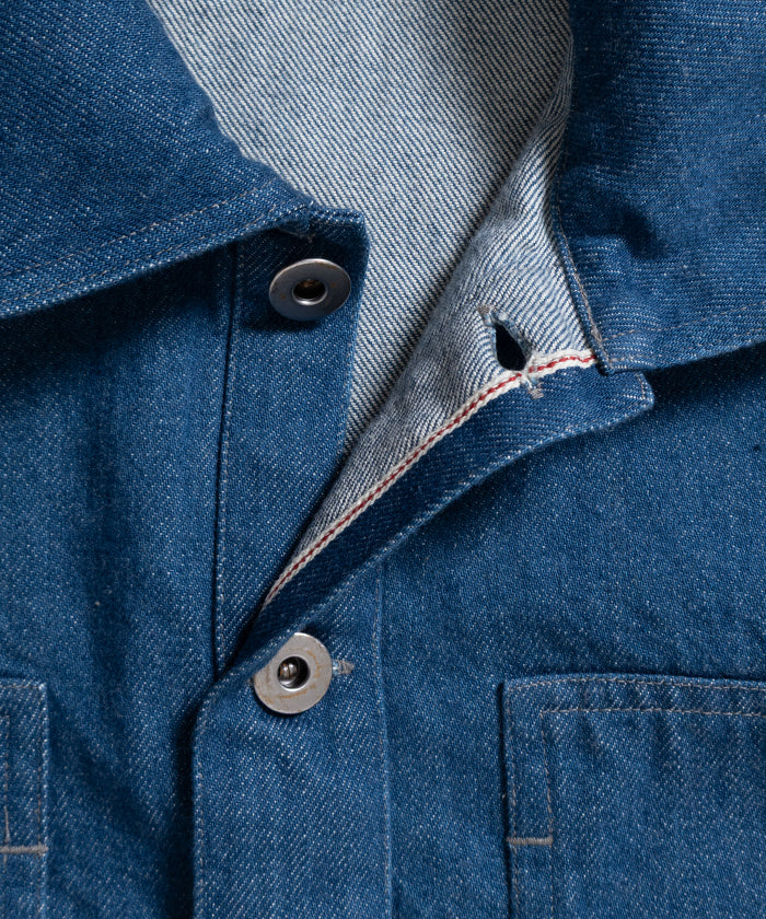 【INTÉRIM】BLUE SHUTTLE DENIM HYPER BIG SINGLE NEEDLE US ARMY PULLOVER JACKET / インテリム ブルー シャトル デニム ハイパービッグ シングル ニードル US アーミー プルオーバー ジャケット 2026ss 2026春夏 正規取扱店 神奈川 鎌倉 ARZACH KAMAKURA オンラインショップ 通販