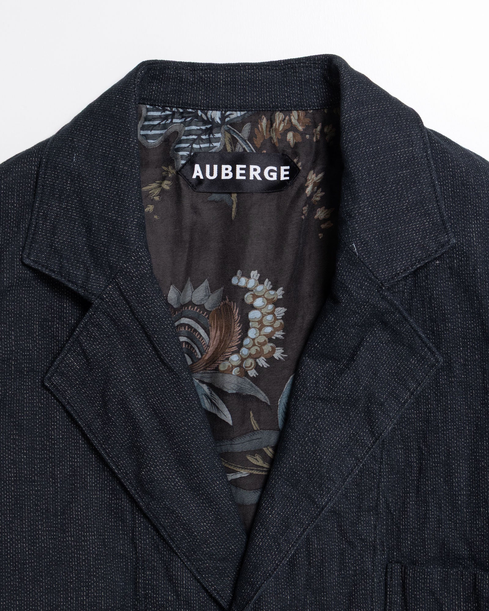 AUBERGE BOURGES CHARCOAL TOP テーラードラペルと別布モールスキンの拡大