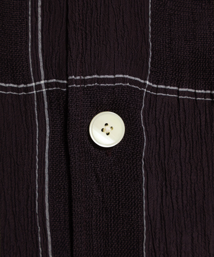 CABANA SHIRT - CUPRA CREPE PLAID - BROWN