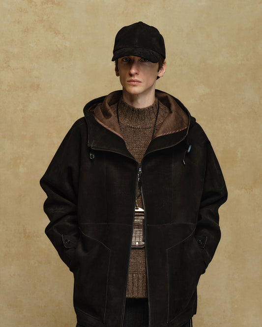 AUBERGE オーベルジュ CAP CUIR キャップ キュイール BLACK カーフレザー 6パネルキャップ