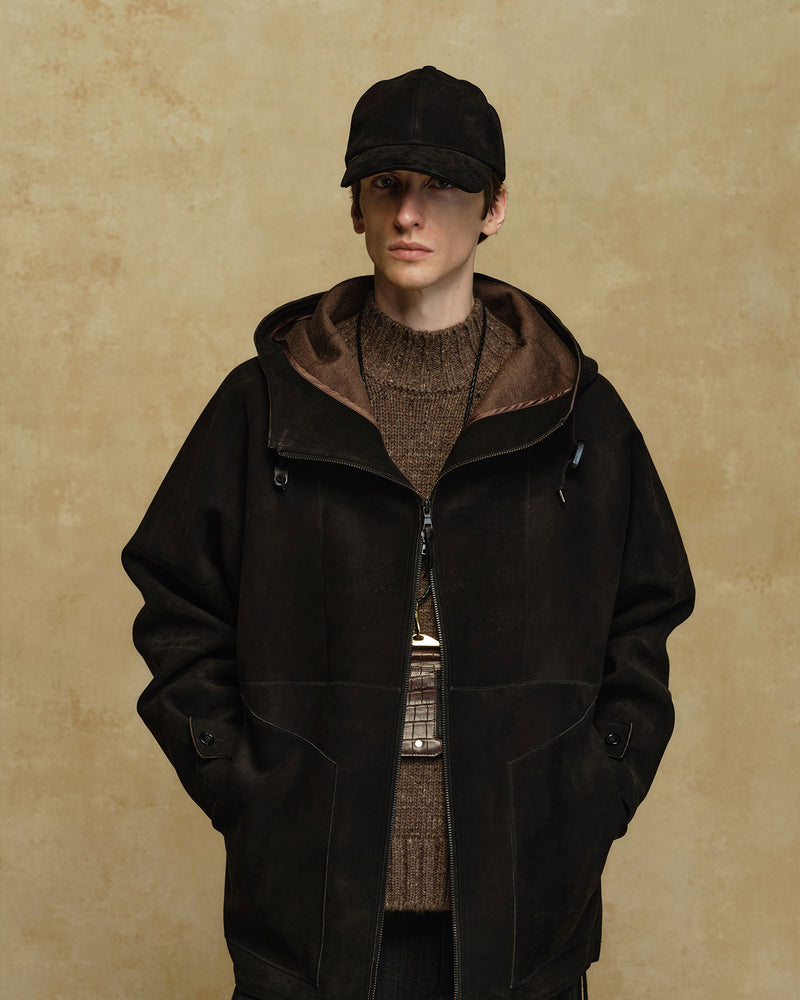 AUBERGE オーベルジュ CAP CUIR キャップ キュイール BLACK カーフレザー 6パネルキャップ