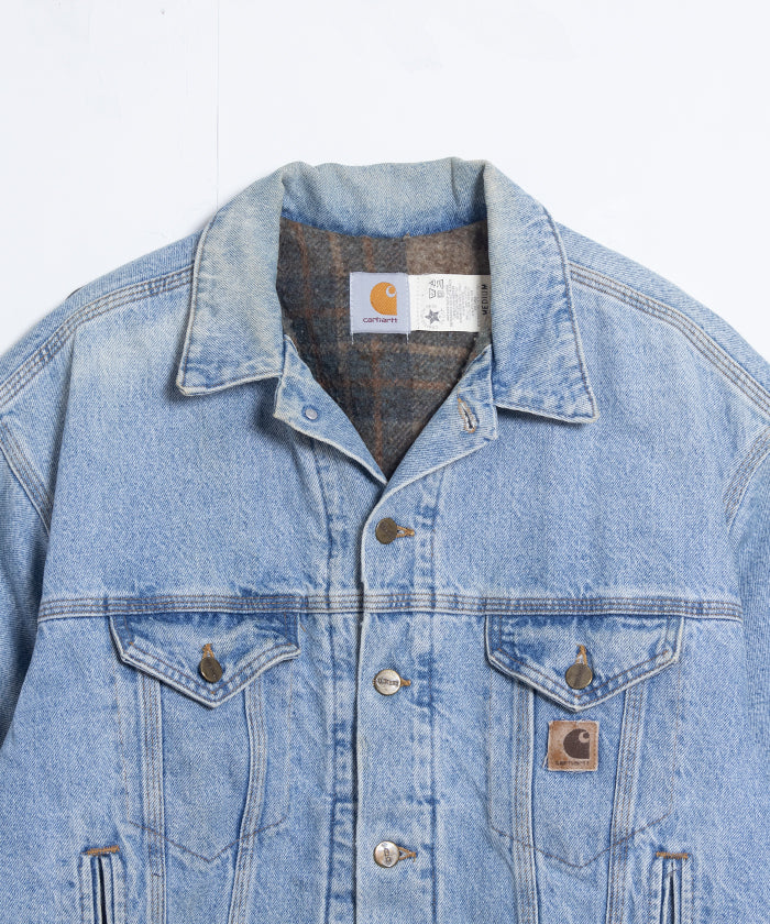 1980-90's CARHARTT DENIM TRUCKER JACKET BLANKET LINER / ヴィンテージ カーハート デニム トラッカー ジャケット ブランケットライナー付き