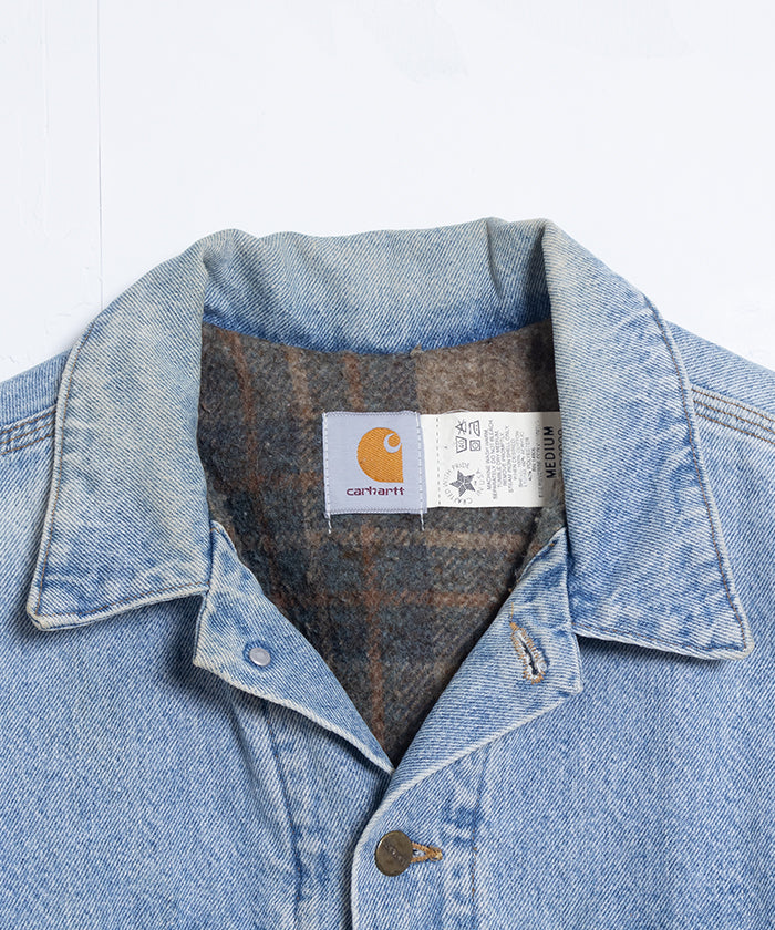 1980-90's CARHARTT DENIM TRUCKER JACKET BLANKET LINER / ヴィンテージ カーハート デニム トラッカー ジャケット ブランケットライナー付き