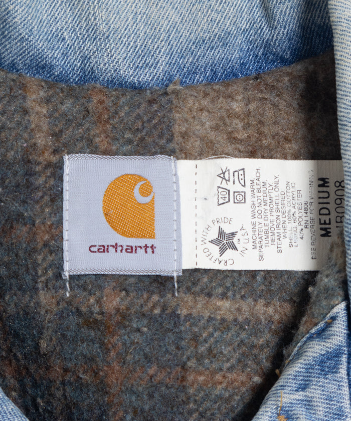 1980-90's CARHARTT DENIM TRUCKER JACKET BLANKET LINER / ヴィンテージ カーハート デニム トラッカー ジャケット ブランケットライナー付き