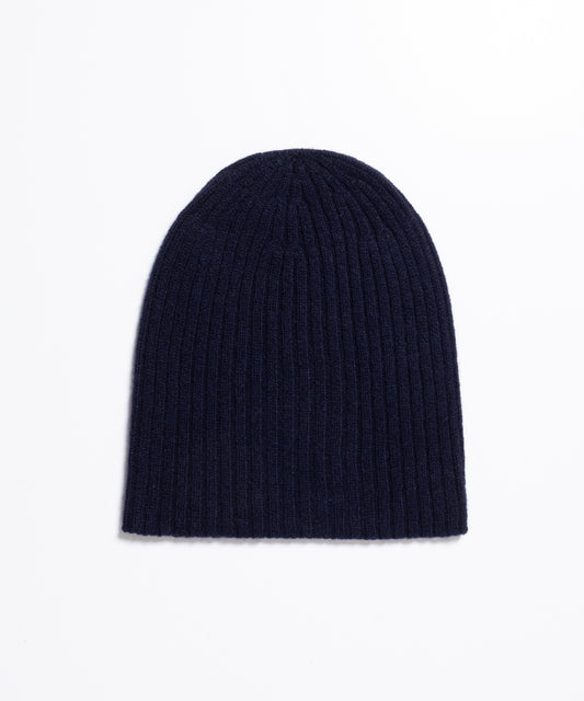 CASHMERE KNIT CAP - NAVY