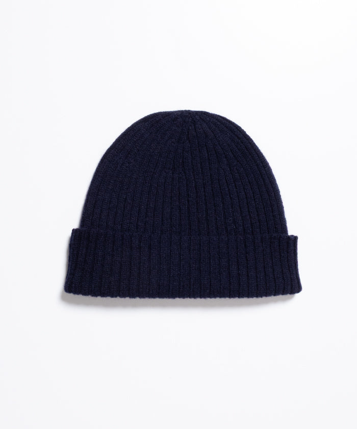 CASHMERE KNIT CAP - NAVY