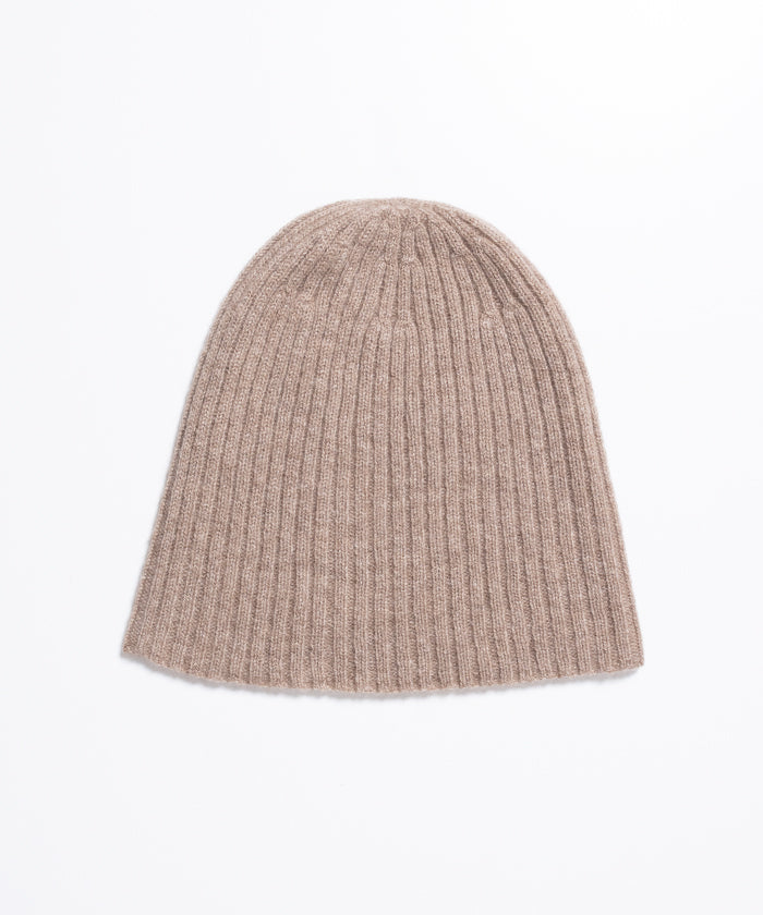 CASHMERE KNIT CAP - N.BROWN