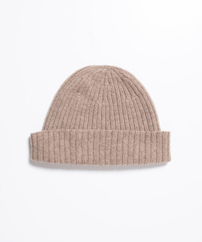 CASHMERE KNIT CAP - N.BROWN