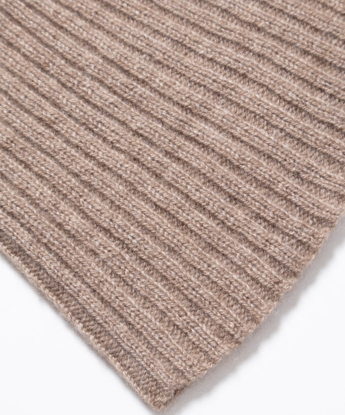 CASHMERE KNIT CAP - N.BROWN