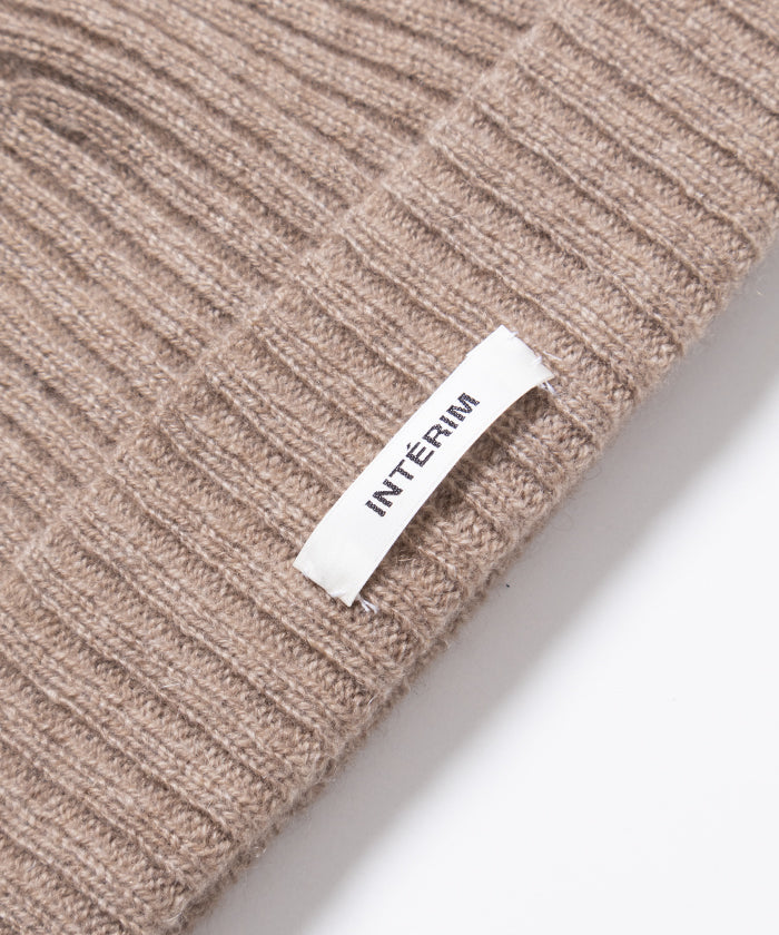CASHMERE KNIT CAP - N.BROWN