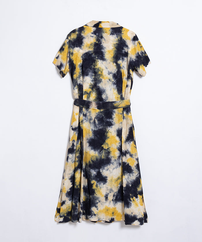 【Aloha Blossom】CHUSEN DYE DRESS - NAVY×YELLOW×WHITE / アロハブロッサム 注染 レーヨン アロハ ドレス ワンピース 2025SS 2025春夏 正規取扱店 神奈川 鎌倉 オンラインショップ 通販