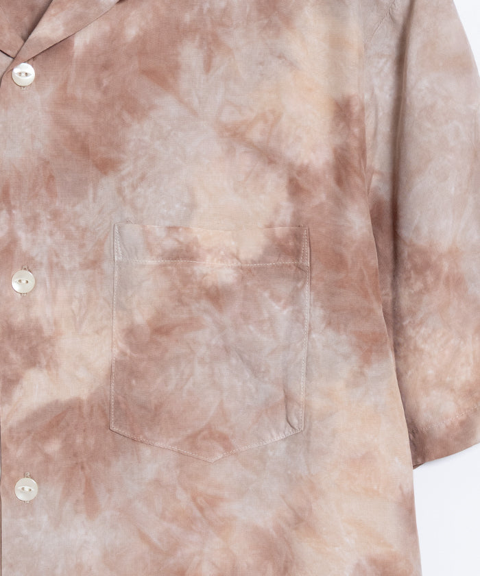 【Aloha Blossom】CHUSEN DYE SHORT SLEEVE - BROWN×BEIGE / アロハブロッサム 注染 レーヨン アロハシャツ 2025SS 2025春夏 正規取扱店 神奈川 鎌倉 オンラインショップ  通販