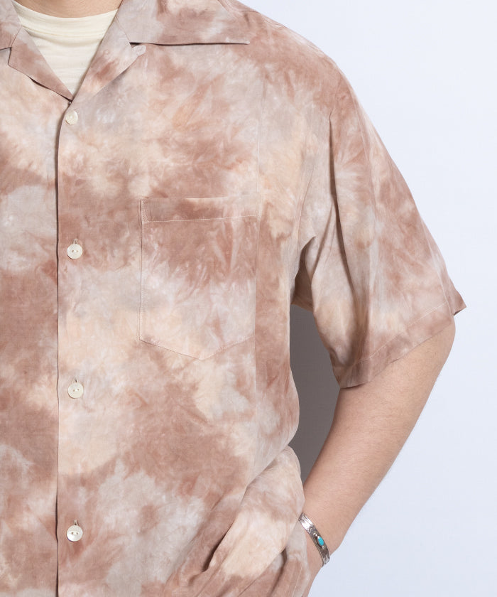 【Aloha Blossom】CHUSEN DYE SHORT SLEEVE - BROWN×BEIGE / アロハブロッサム 注染 レーヨン アロハシャツ 2025SS 2025春夏 正規取扱店 神奈川 鎌倉 オンラインショップ  通販