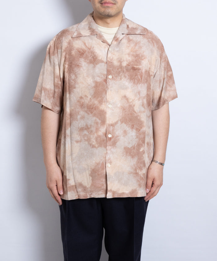 【Aloha Blossom】CHUSEN DYE SHORT SLEEVE - BROWN×BEIGE / アロハブロッサム 注染 レーヨン アロハシャツ 2025SS 2025春夏 正規取扱店 神奈川 鎌倉 オンラインショップ  通販