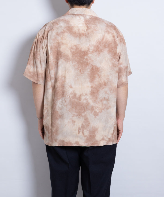 【Aloha Blossom】CHUSEN DYE SHORT SLEEVE - BROWN×BEIGE / アロハブロッサム 注染 レーヨン アロハシャツ 2025SS 2025春夏 正規取扱店 神奈川 鎌倉 オンラインショップ  通販